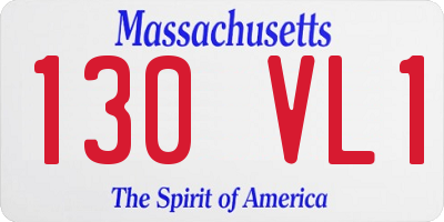 MA license plate 130VL1