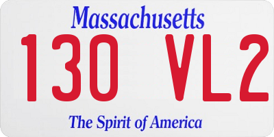 MA license plate 130VL2