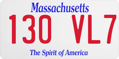 MA license plate 130VL7