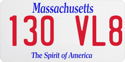 MA license plate 130VL8