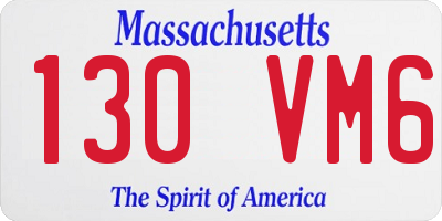 MA license plate 130VM6