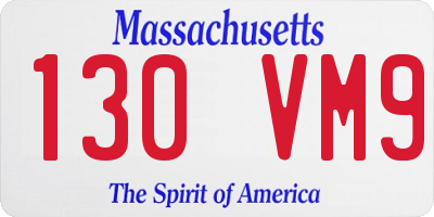 MA license plate 130VM9