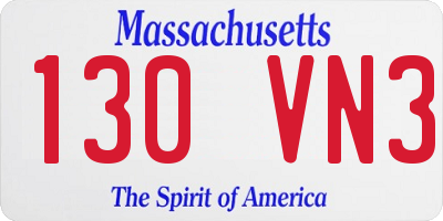 MA license plate 130VN3