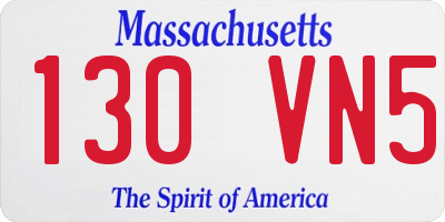 MA license plate 130VN5