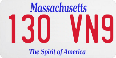 MA license plate 130VN9