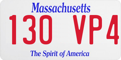 MA license plate 130VP4