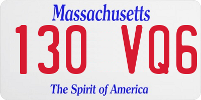 MA license plate 130VQ6