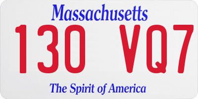 MA license plate 130VQ7
