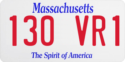 MA license plate 130VR1