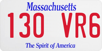 MA license plate 130VR6