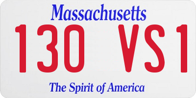 MA license plate 130VS1