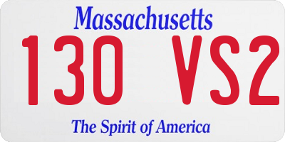 MA license plate 130VS2