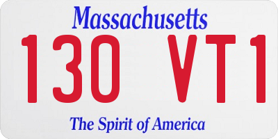MA license plate 130VT1