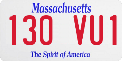 MA license plate 130VU1