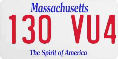 MA license plate 130VU4