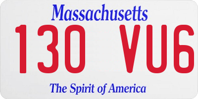 MA license plate 130VU6