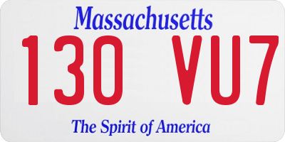 MA license plate 130VU7