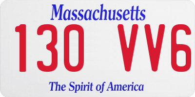MA license plate 130VV6