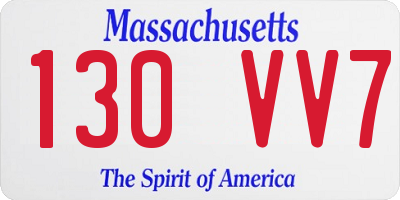 MA license plate 130VV7