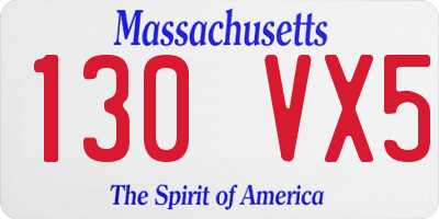MA license plate 130VX5