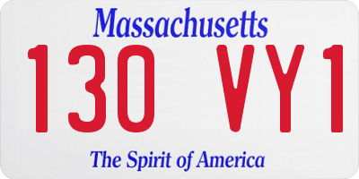 MA license plate 130VY1