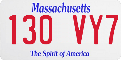 MA license plate 130VY7