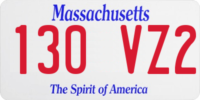 MA license plate 130VZ2