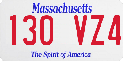 MA license plate 130VZ4