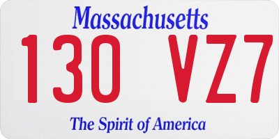 MA license plate 130VZ7