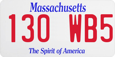 MA license plate 130WB5