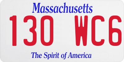 MA license plate 130WC6