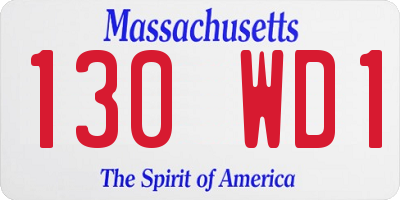 MA license plate 130WD1