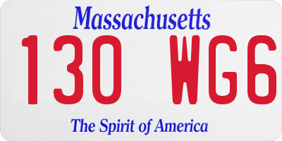 MA license plate 130WG6