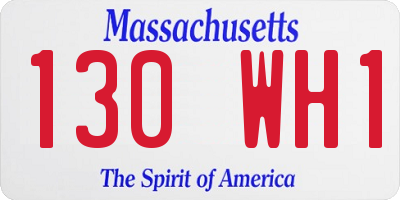MA license plate 130WH1