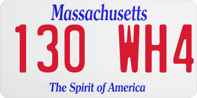 MA license plate 130WH4