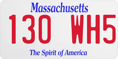 MA license plate 130WH5