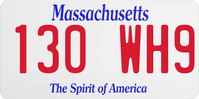 MA license plate 130WH9