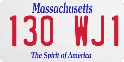 MA license plate 130WJ1
