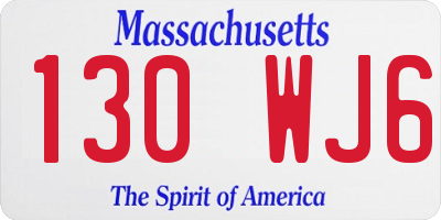 MA license plate 130WJ6