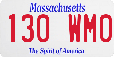 MA license plate 130WM0