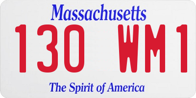 MA license plate 130WM1