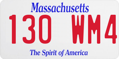 MA license plate 130WM4