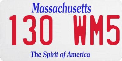 MA license plate 130WM5