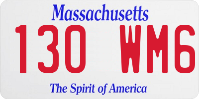 MA license plate 130WM6