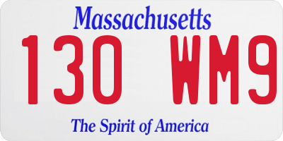 MA license plate 130WM9