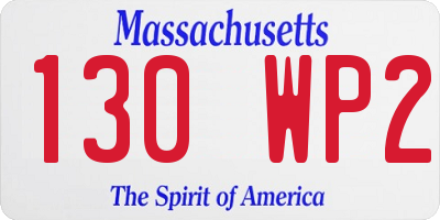 MA license plate 130WP2