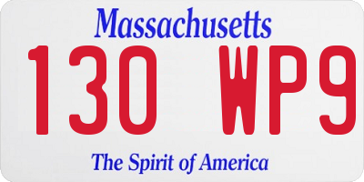 MA license plate 130WP9