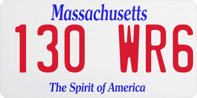 MA license plate 130WR6