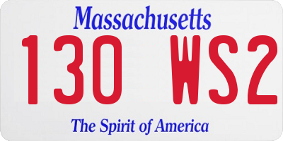 MA license plate 130WS2
