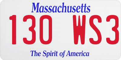 MA license plate 130WS3